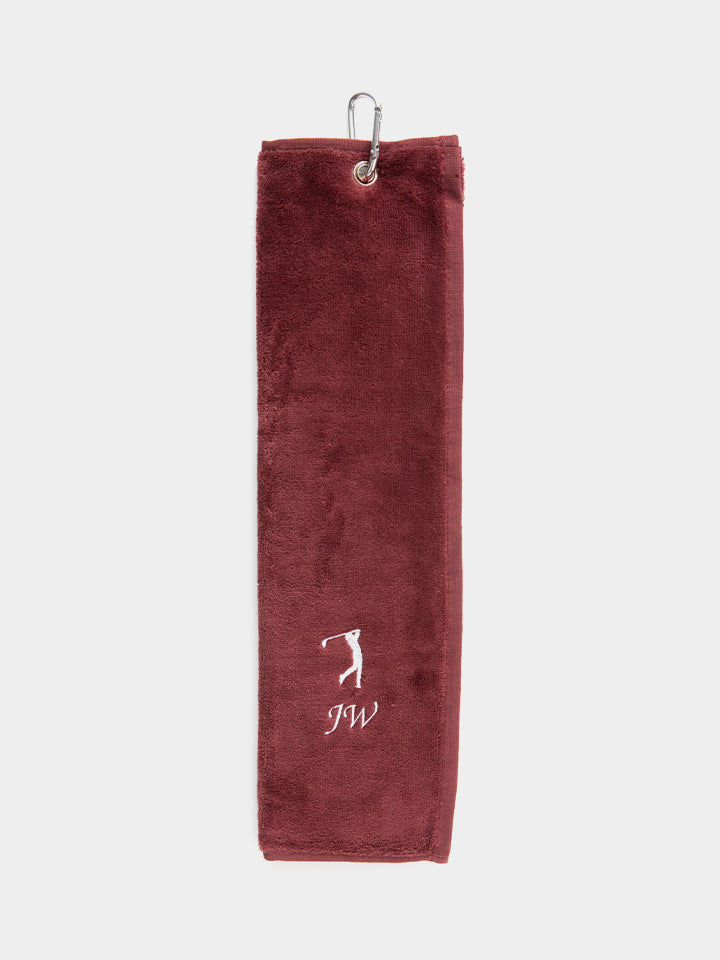 Personalised Golf Towel Burgundy
