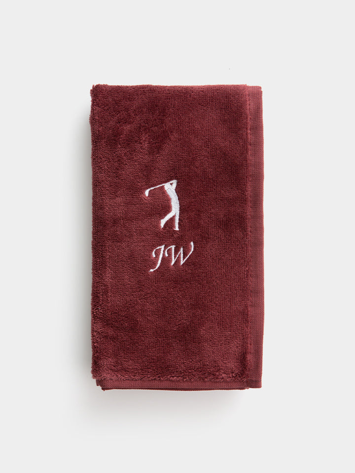 Personalised  Golf Towel Burgundy 3
