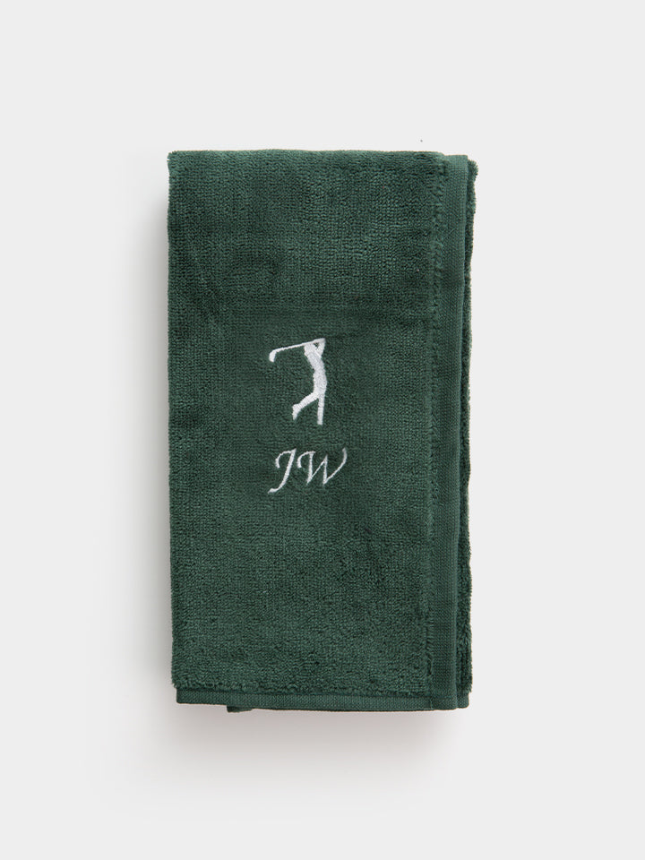 Personalised Golf Towel Green 2