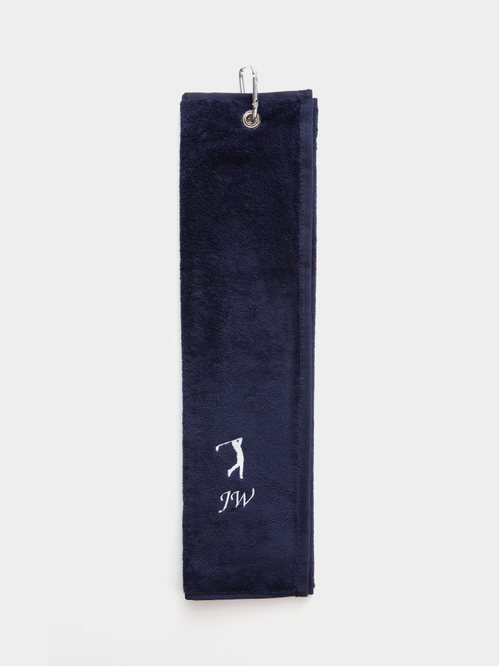 Personalised Golf Towel Navy 2