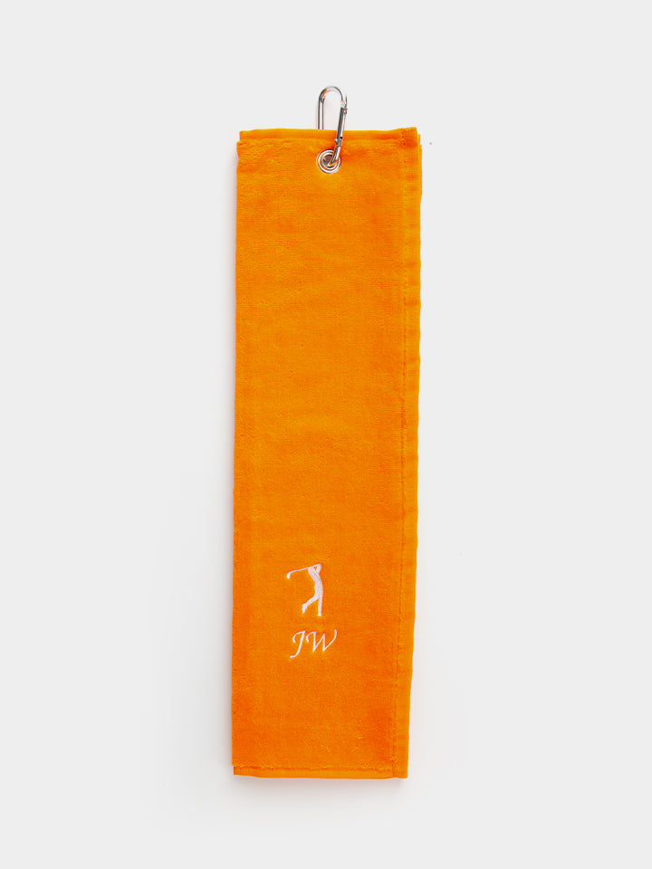 Personalised Tri-Fold Golf Towel - Orange 2