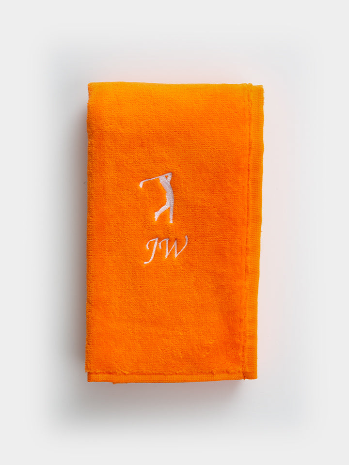 Personalised Golf Towel - Orange 
