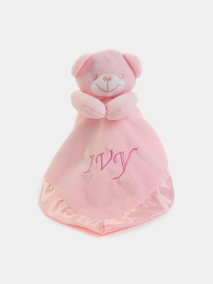 Personalised Baby Bear Comforter - Baby Pink