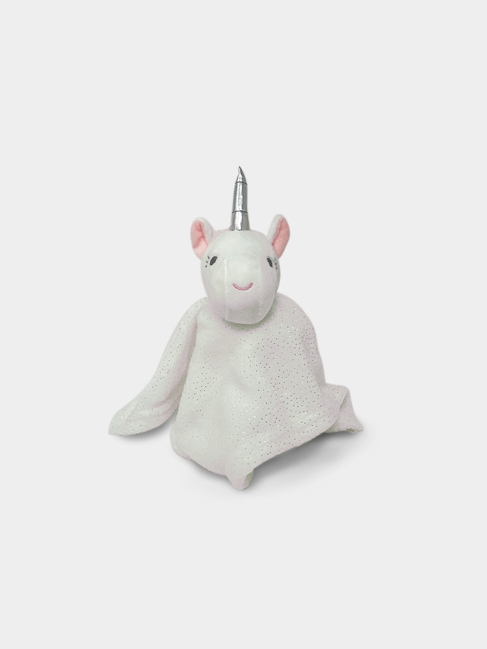 White, sparkly unicorn rattle comforter